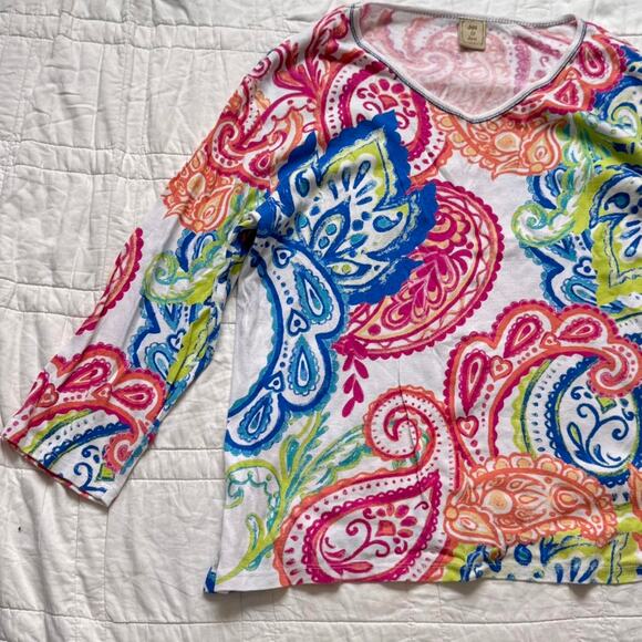 y2k Jess & Jane top womens XL paisley abstract whimsy fairy artsy colorful - Picture 3 of 8